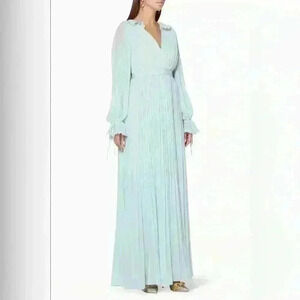 white christmas dresses Pleated Crochet Floral Maxi Dress – self-portrait